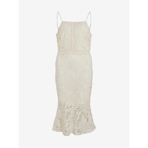 Vila Creamy Women's Lace Midishdresses Capella - Ladies Cene