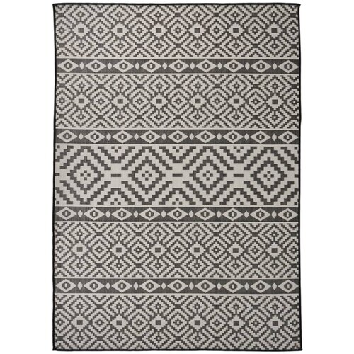 Vanjski tepih ravnog tkanja 120 x 170 cm crne pruge Cijene