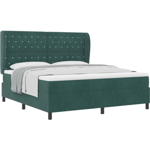 Box Spring krevet s madracem u tamnozelenoj boji 180x200 cm bar&amp;scaron;un Slike
