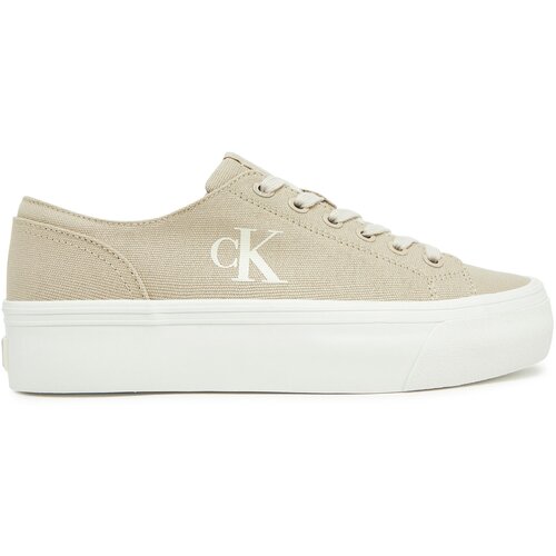 Calvin Klein Jeans Tenis superge Vulc Flatform Low Cv Mg YW0YW01763 Bež Slike