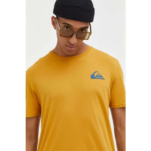 Quiksilver Pamučna majica boja: žuta, s tiskom