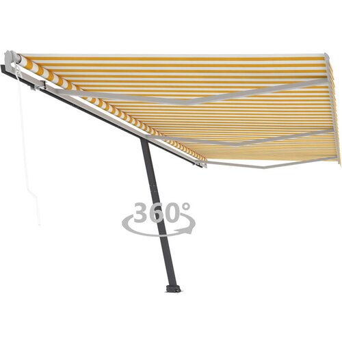 VidaXL Prostostoječa avtomatska tenda 600x300 cm v rumeno/be Slike