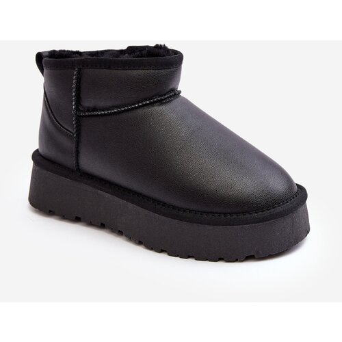 FS1 Women's Leather Snow Boots On Platform Black Loreley Cijene