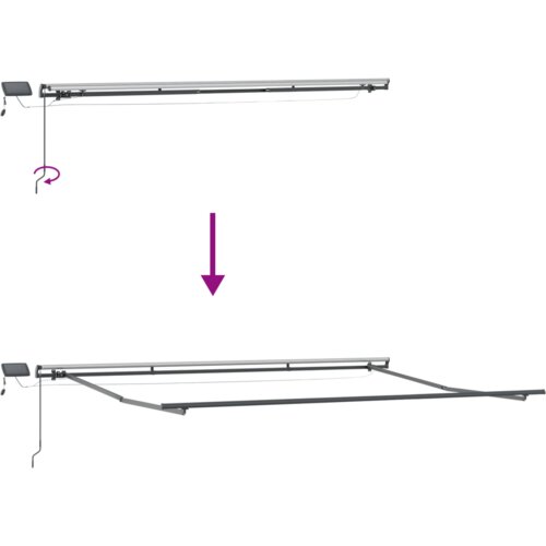 vidaXL Ročna Retraktibilna Tenda z LED Črna 500x350 cm, Zamenjava tkanine za tendo 5x3,5 m Črna Cene
