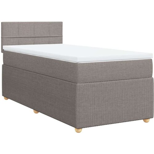  Krevet s oprugama i madracem smeđesivi 100 x 200 cm od tkanine Slike