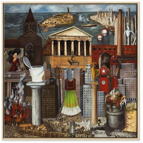  Slika - Frida Kahlo &amp;ndash; My Dress Hangs There 60x60 U prirodnom drvenom okviru Slike
