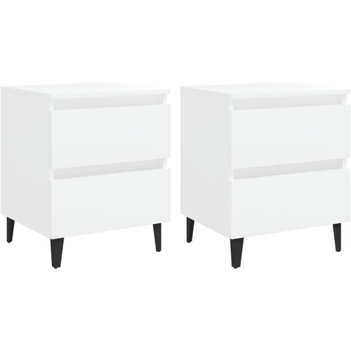 Maison Chic Dvo delni komplet Nočne omarice - Nočne mize bela 40x35x50 cm iverna plo&amp;scaron;ča, (21687742) Slike