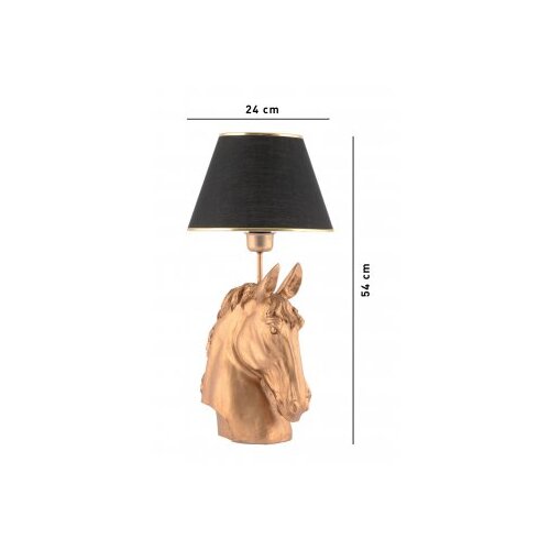 Opviq Horse Black Gold Stolna lampa, zlatno-crna Slike