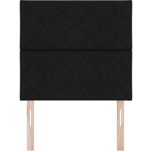 VidaXL Naslon za glavu s dijamantnim uzorkom Crni 100 cm Poliester, Naslon za glavu s dijamantnim uzorkom Crni 200 cm Poliester Slike