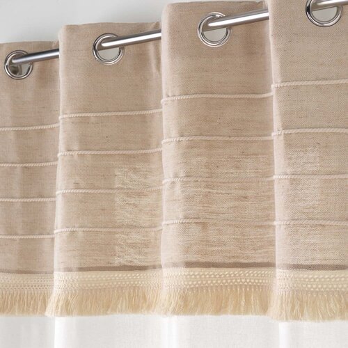 Douceur d int&amp;eacute;rieur Bela/rjava zavesa iz me&amp;scaron;anice jute 140x240 cm Cirrus &amp;ndash; Slike
