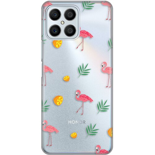 Maska silikonska print skin za honor X8 flamingos Slike