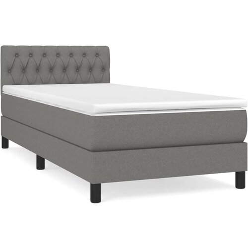 Maison Chic Box spring postelja - Vzmetna postelja z vzmetnico temno siva 100x200 cm blago SL6673, (21908095) Cene