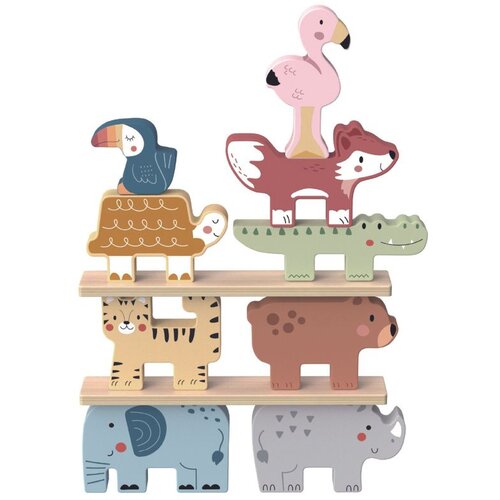 Tooky Toy drvene kocke: Montessori slagalica životinja, 9 el. Cene