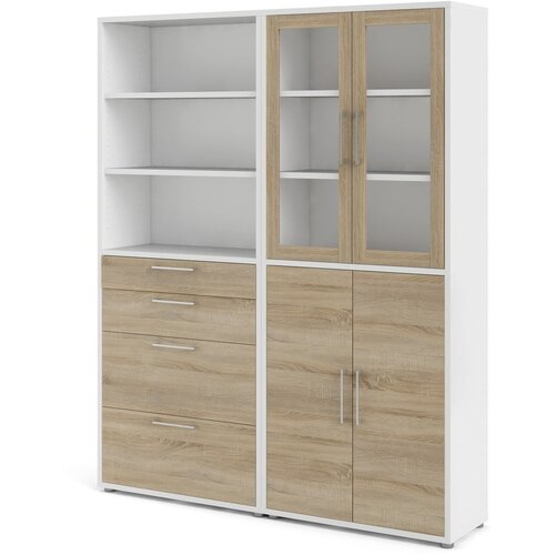 Tvilum Bijela/u prirodnoj boji modularna biblioteka u dekoru hrasta 178x222 cm Prima – Cijene