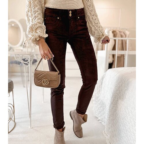 Gemre Desch&amp;ecirc;nes brown fabric trousers Slike