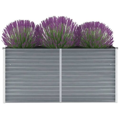  Visoka greda iz pocinkanega jekla 160x40x77 cm sive barve Slike
