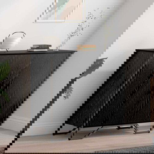 VidaXL Kreveta Crni hrast 78 x 35.5 x 74.5 cm Konstruirano drvo Slike