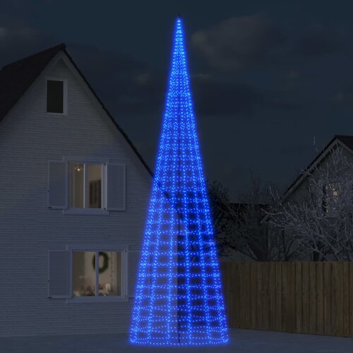 vidaXL Osvetljena novoletna jelka na drogu 3000 LED modra 800 cm Cene