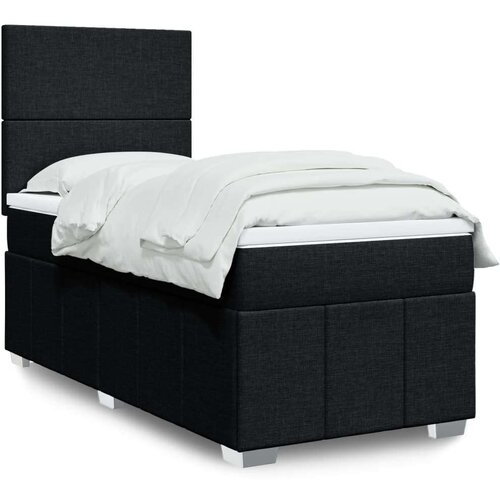 vidaXL Krevet s oprugama i madracem crni 100 x 200 cm od tkanine Cijene