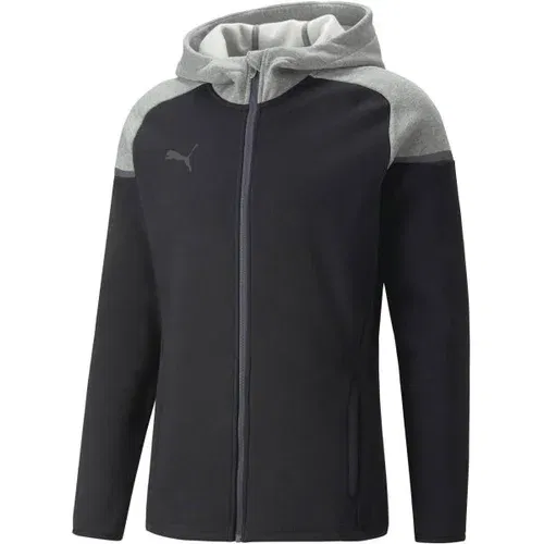 Puma TEAMCUP CASUALS HOODED JACKET Muška dukserica za trening, crna, veličina