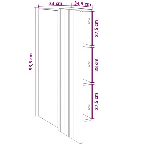  Ormar za montažu na zid Crna 33 x 34,5 x 94 cm Slike