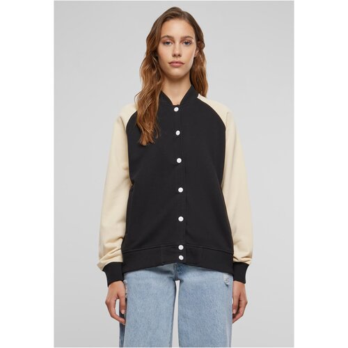 UC Ladies Women&amp;#039;s Terry Raglan College Jacket - Black/White Sand Slike