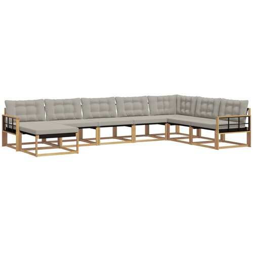  Set vanjskih sofa 8 kom. Bijela i svjetlosiva 406 x 247,5 x 73 cm Slike