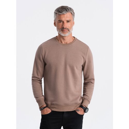 Ombre BASIC men&amp;#039;s hoodless sweatshirt - light brown Slike