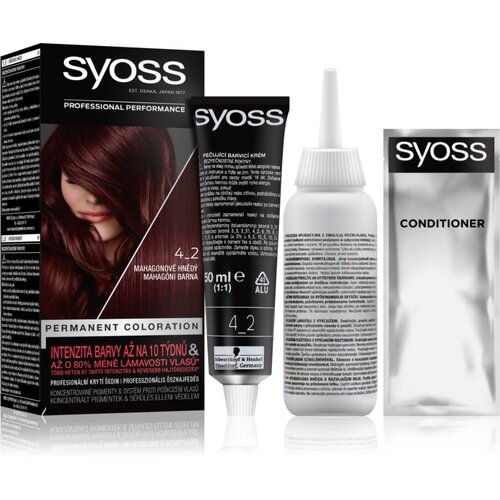 Syoss Permanent Coloration trajna barva za lase 50 ml odtenek 4-2 Mahogany Brown Cene