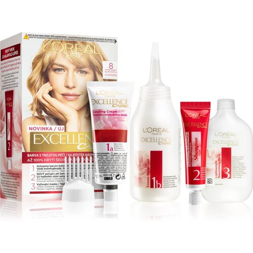 L´Oréal Paris excellence Creme Triple Protection barva za lase za svetle lase za vse vrste las 48 ml odtenek 8 Natural Light Blonde Cene