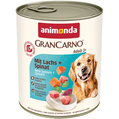  Ekonomično pakiranje animonda GranCarno Original 12 x 800 g - Losos i špinat Cene