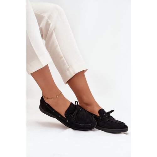 Boto Women&amp;#039;s Flat Loafers with Laces Black Zalina Slike