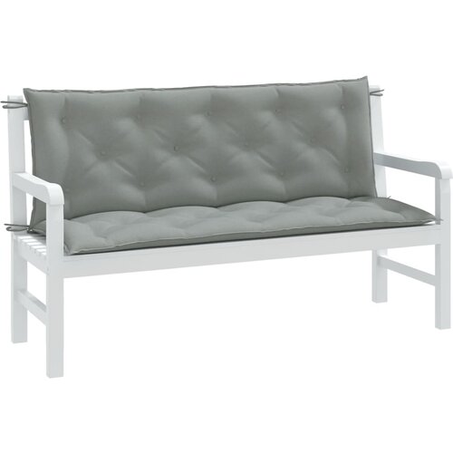 vidaXL Blazina za vrtno klop 2 kos melanž sv. siva 150x50x7 cm blago Cene