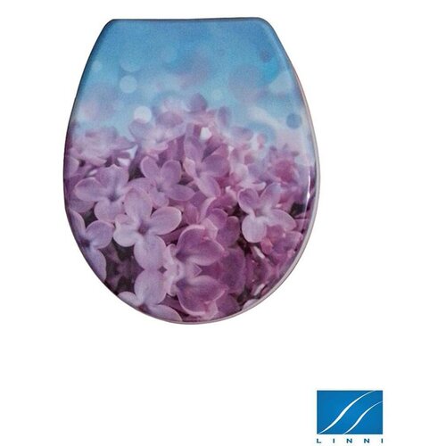 Linni wc daska duroplast soft close roza - motiv cvetići Slike