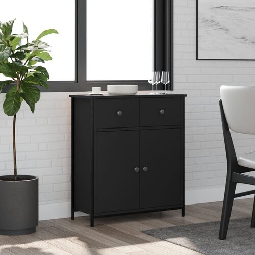 VidaXL Komoda črna 70x30x80 cm inženirski les Slike