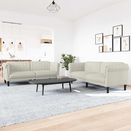  2-dijelni set sofa krem bar&amp;scaron;unasti Slike