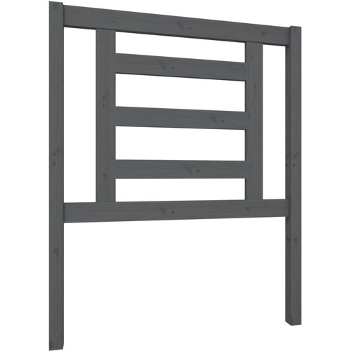  Uzglavlje za krevet sivo 81 x 4 x 100 cm od masivne borovine Slike