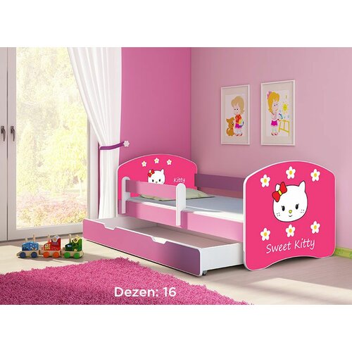 ACMA dečiji krevet ii 180x80 f + dušek 6 cm pink 16 Slike