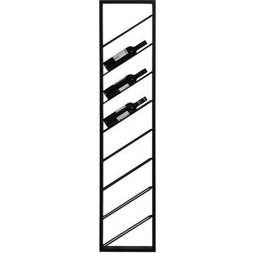 Light & Living Crni zidni metalni držač za boce vina broj boca 8 kom 36x160x6 cm Malbeo – Cijene