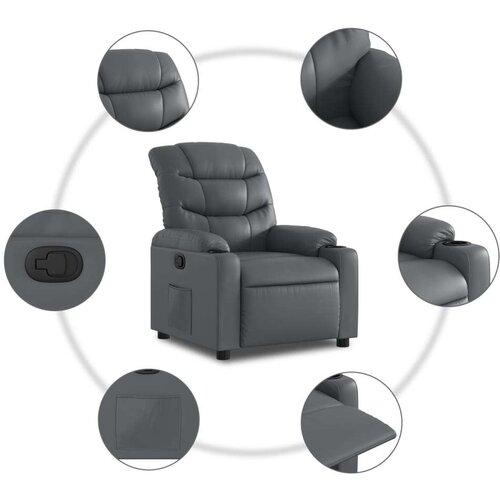 vidaXL Naslonjač od umjetne kože sivi Cene