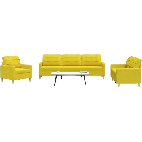 vidaXL 3-dijelni set sofa svjetložuti od tkanine Cijene