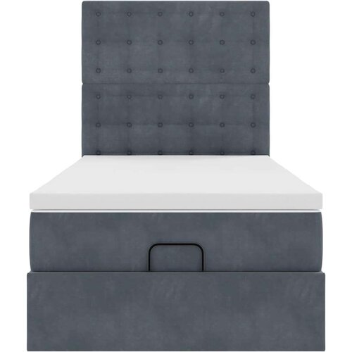 VidaXL okvir kreveta s madracima tamnosivi 90x200cm bar&amp;scaron;unasti Slike