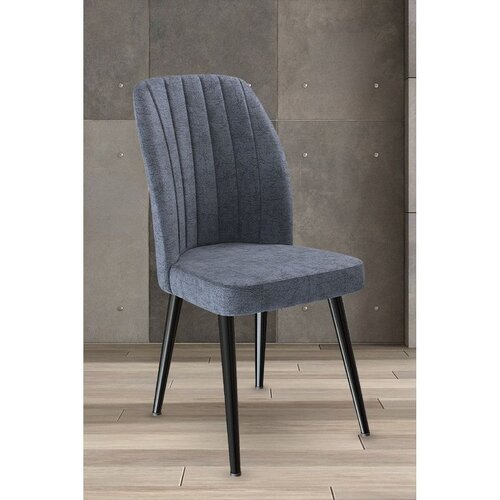Hanah home set trpezarijskih stolica Platinum 8 kom, dimno siva tkanina Jerry, crne metalne noge Cene