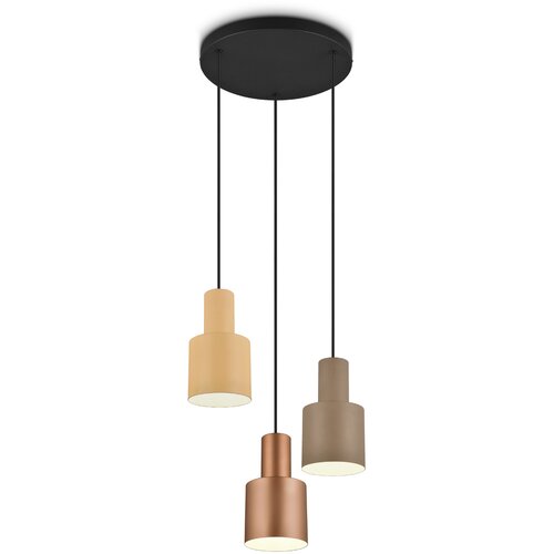 Trio Leuchten Viseča svetilka bronasta s taupe in bež 3-light - Ans Slike