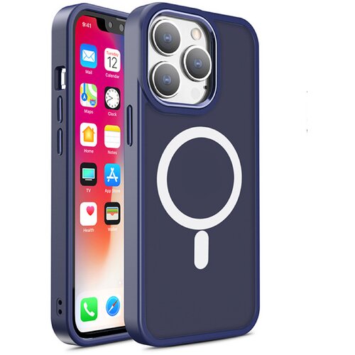 HURTEL Magnetna torbica z MagSafe za iPhone 15 Pro, luknje za vrvico, mornarsko modra, (21522383) Cene