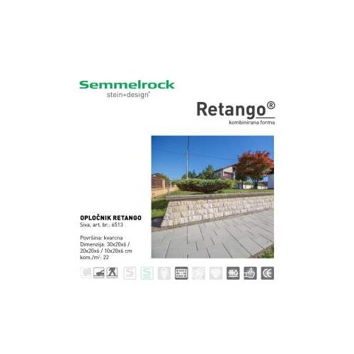 Semmelrock RETTANGO KOMBI 6 SIVA -6513 Cijene