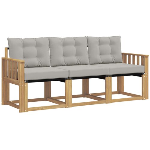 vidaXL Zunanja garnitura za sedenje 3 pcs Bela in svetlo siva, (5000281175) Cene