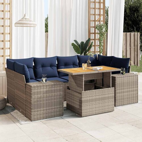 vidaXL 7-dijelni set vrtnih sofa sivi od poliratana Cijene