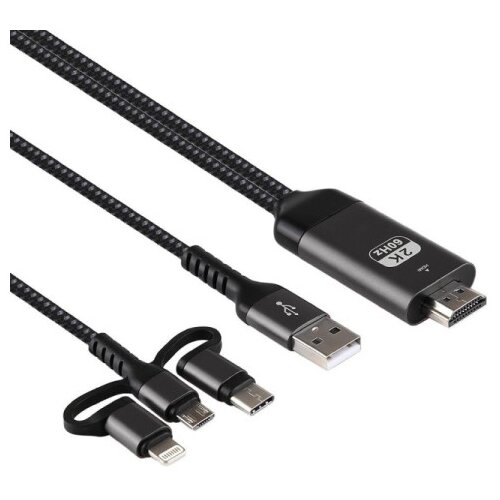 FastAsia FAST ASIA Kabl HDMI 2K na (Micro+Tip C+Iphone) povezuje TV+mob 2m Slike