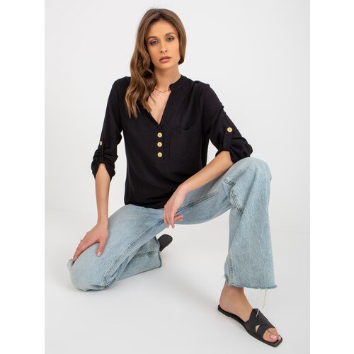 RUE PARIS Shirt-WN-KS-VE51.17P-black Cene